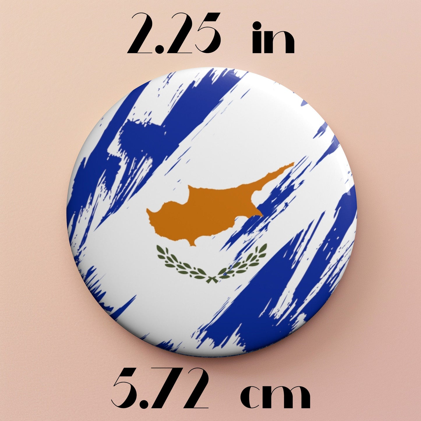 Cyprus Flag Pin Button - Custom Pinback, Patriotic Campaign Buttons, Personalized Birthday Pins, Collectible Badge, Metal Pin