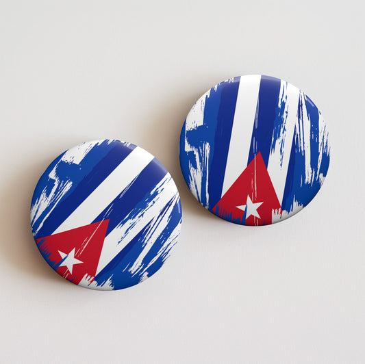 Cuba Flag Pin Button - Custom Pinback, Patriotic Campaign Buttons, Personalized Birthday Pins, Collectible Badge, Metal Pin