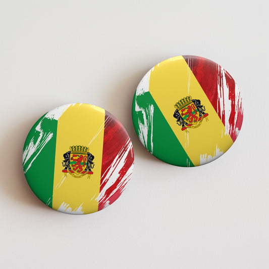 Congo Flag Pin Button - Custom Pinback, Patriotic Campaign Buttons, Personalized Birthday Pins, Collectible Badge, Metal Pin