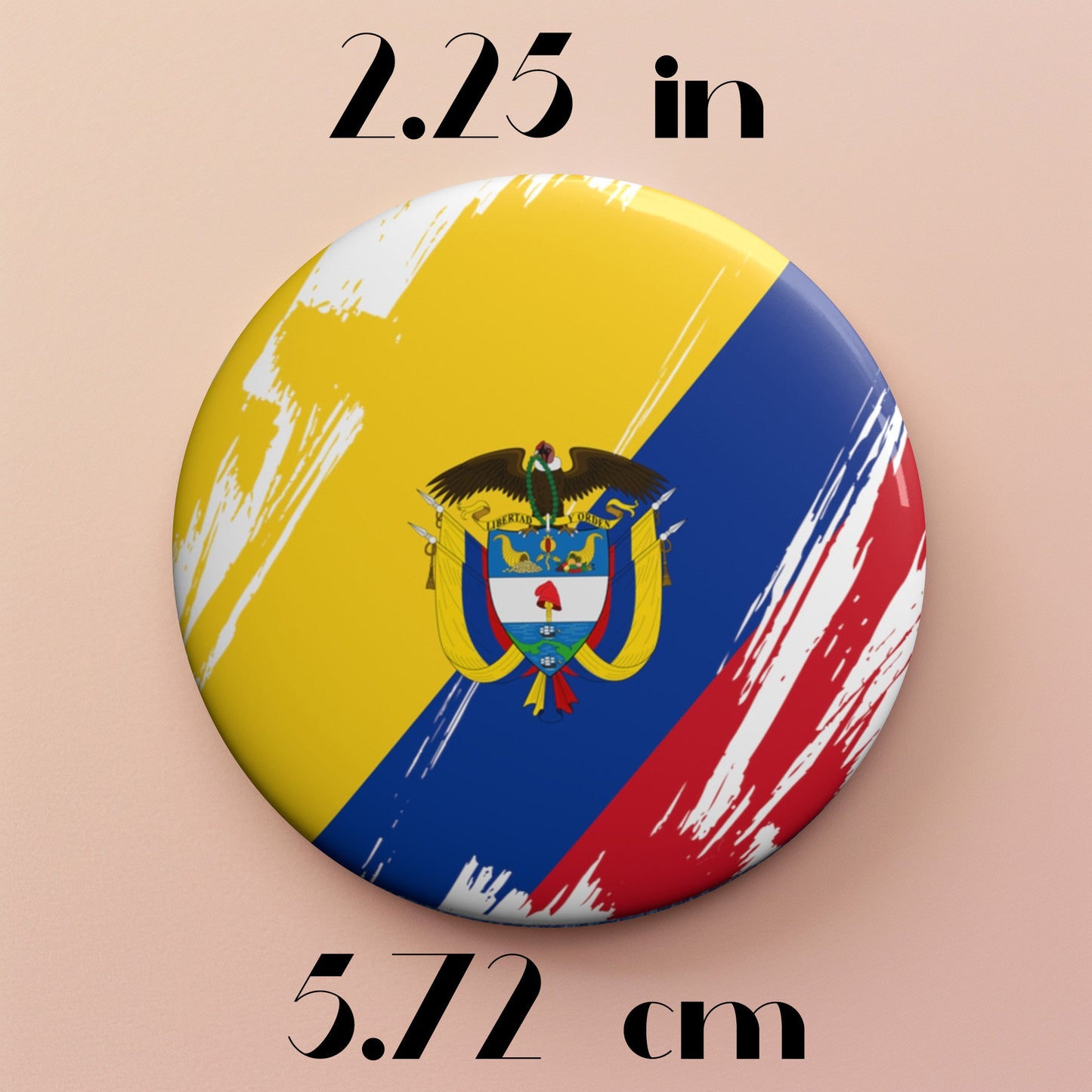 Colombia Flag Pin Button - Custom Pinback, Patriotic Campaign Buttons, Personalized Birthday Pins, Collectible Badge, Metal Pin