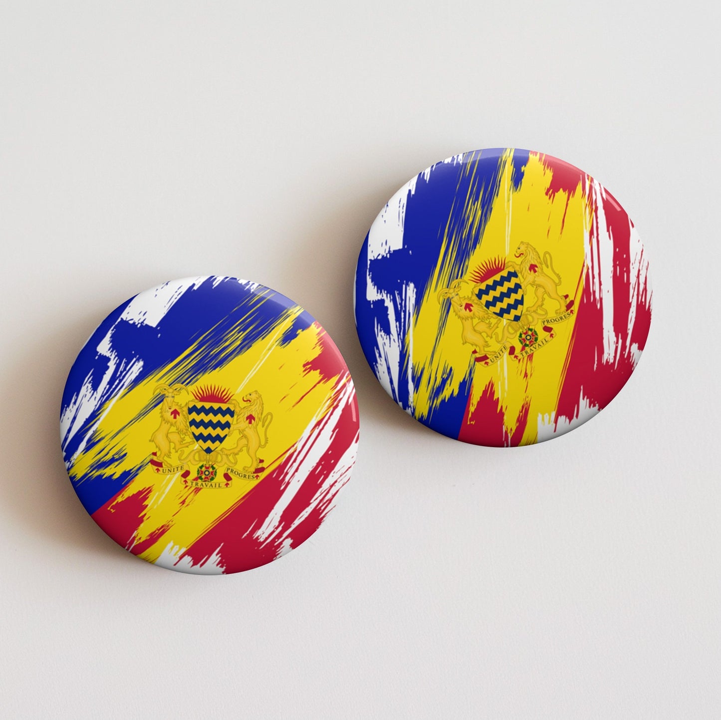 Chad Flag Pin Button - Custom Pinback, Patriotic Campaign Buttons, Personalized Birthday Pins, Collectible Badge, Metal Pin