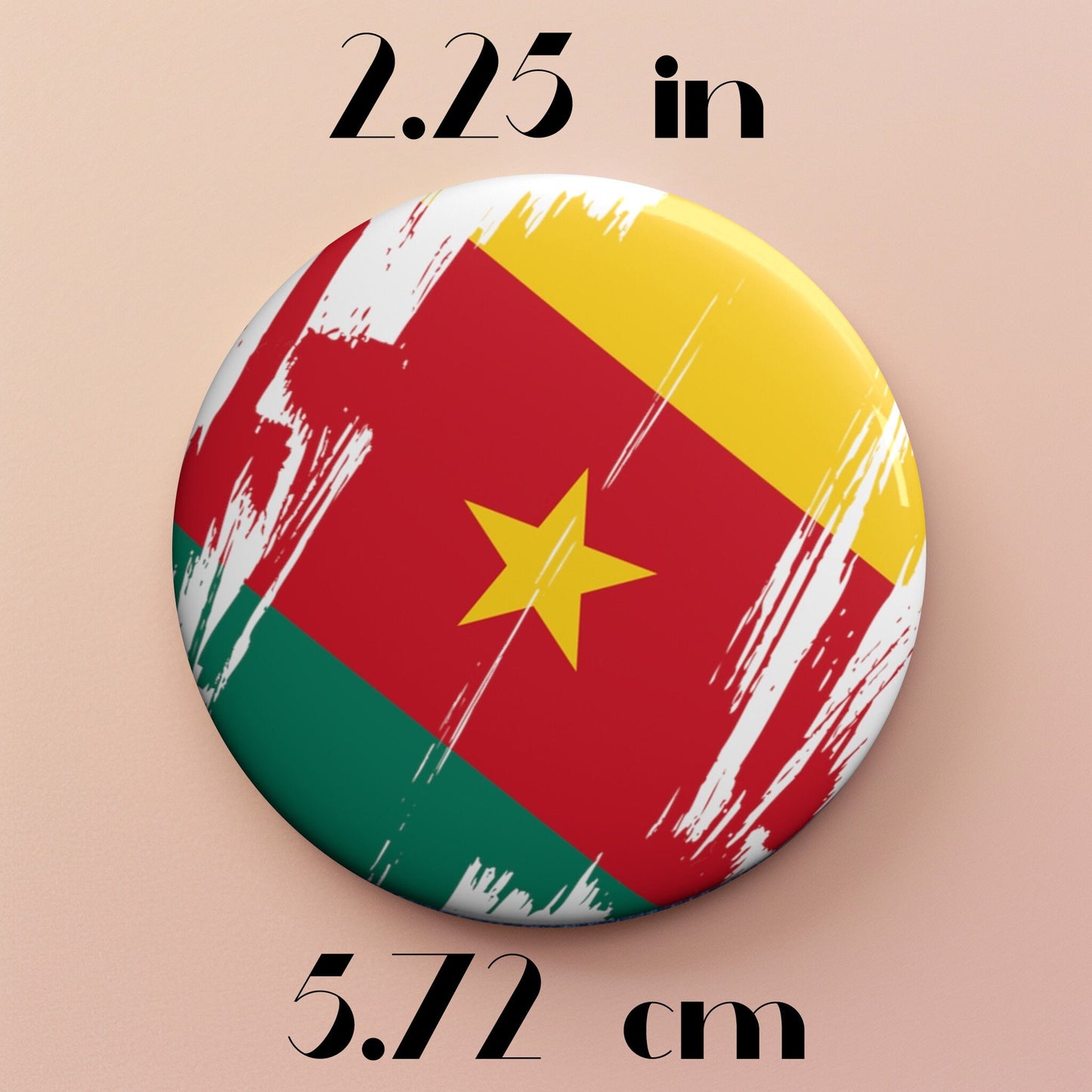 Cameroon Flag Pin Button - Custom Pinback, Patriotic Campaign Buttons, Personalized Birthday Pins, Collectible Badge, Metal Pin