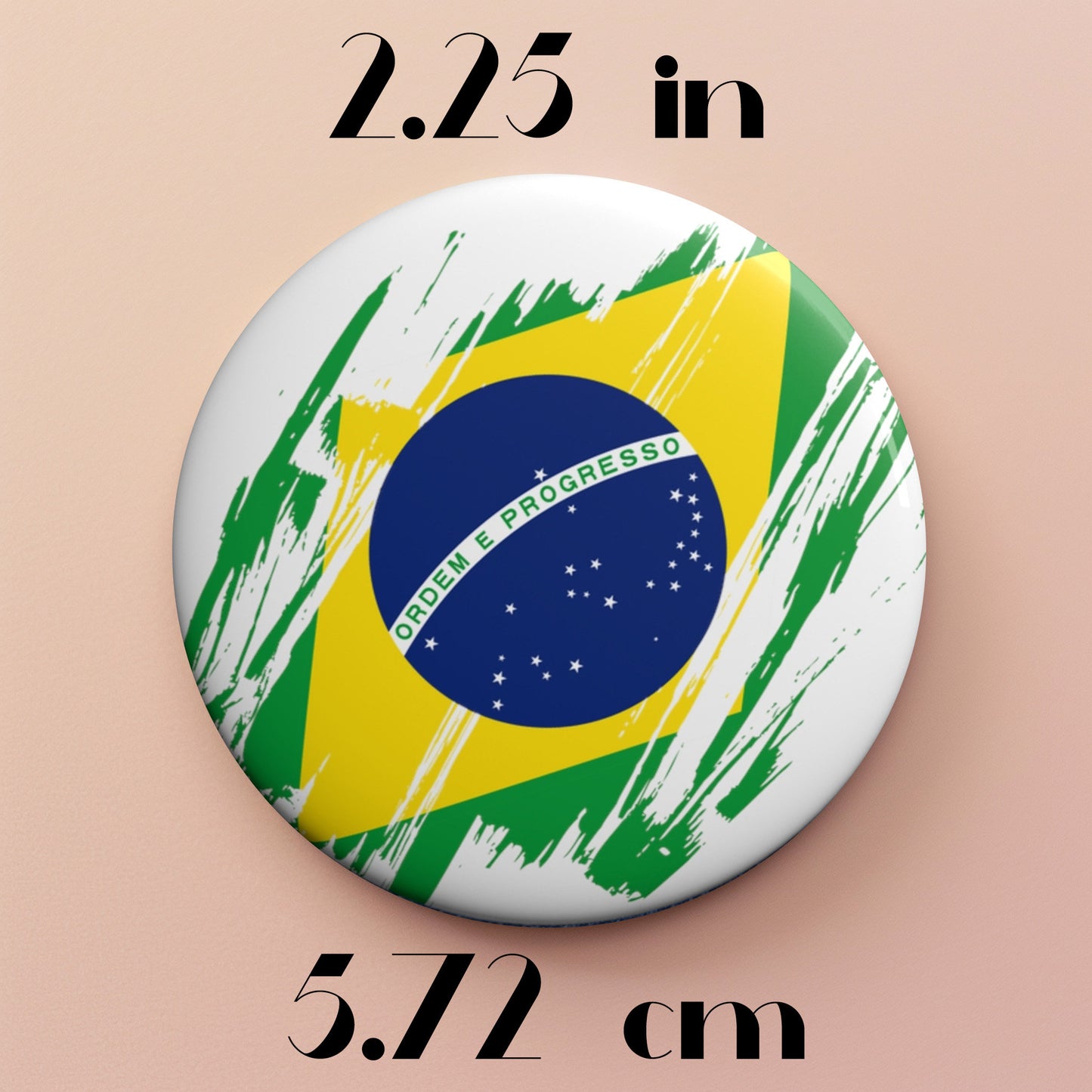 Brazil Flag Pin Button - Custom Pinback, Patriotic Campaign Buttons, Personalized Birthday Pins, Collectible Badge, Metal Pin