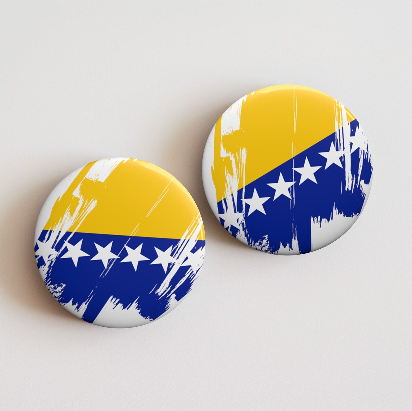 Bosnia and Herzegovina Flag Pin Button-Custom Pinback, Patriotic Campaign Buttons, Personalized Birthday Pins, Metal Pin