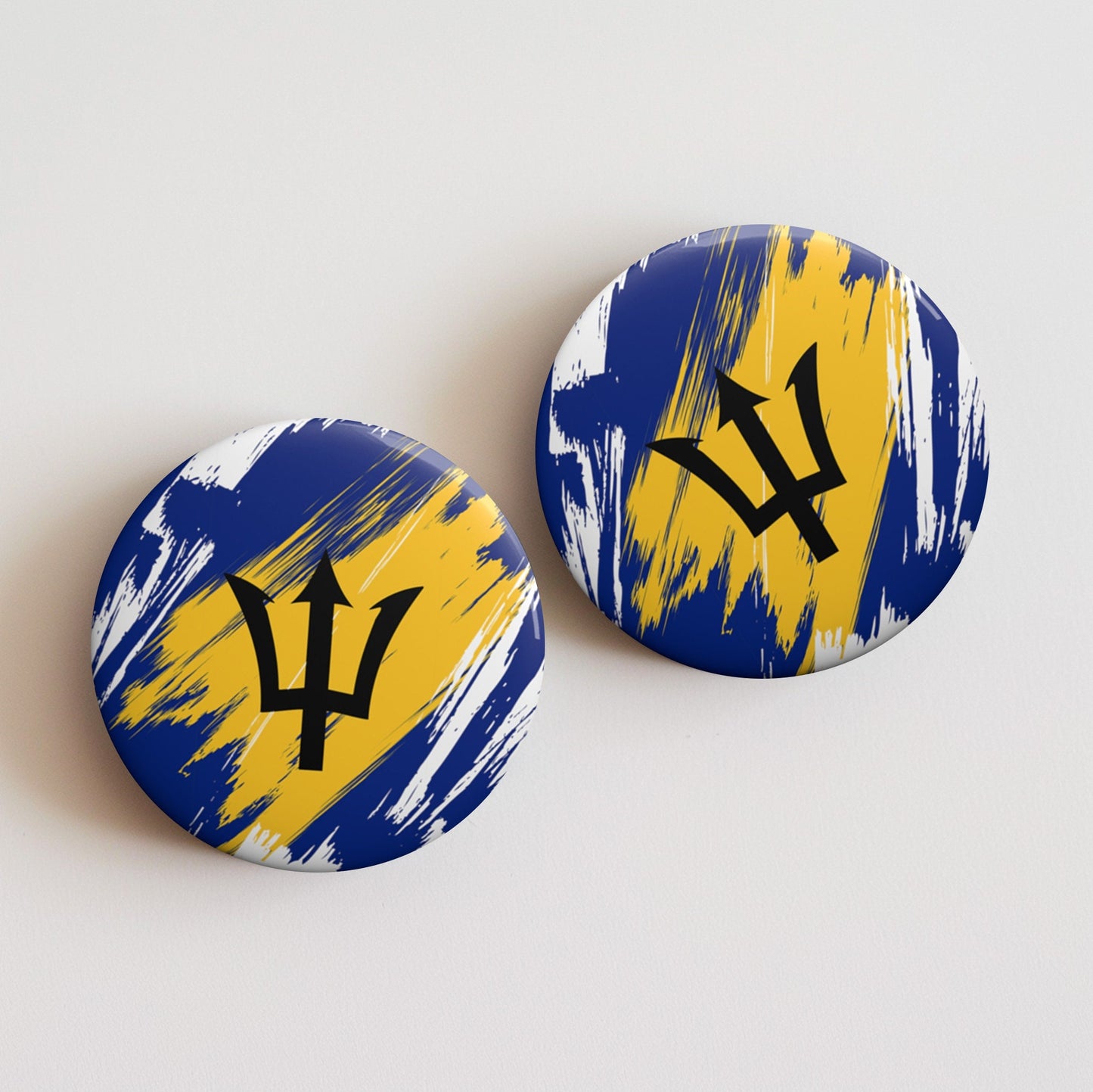 Barbados Flag Pin Button - Custom Pinback, Patriotic Campaign Buttons, Personalized Birthday Pins, Collectible Badge, Metal Pin