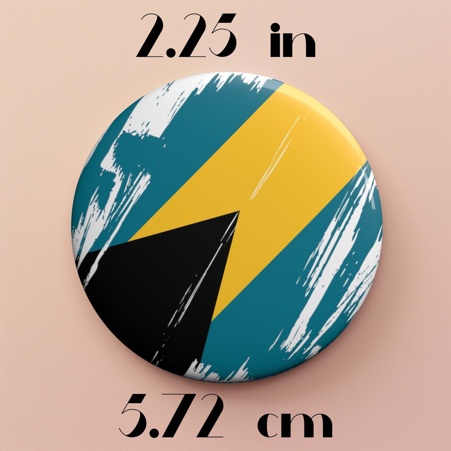 Bahamas Flag Pin Button - Custom Pinback, Patriotic Campaign Buttons, Personalized Birthday Pins, Collectible Badge, Metal Pin