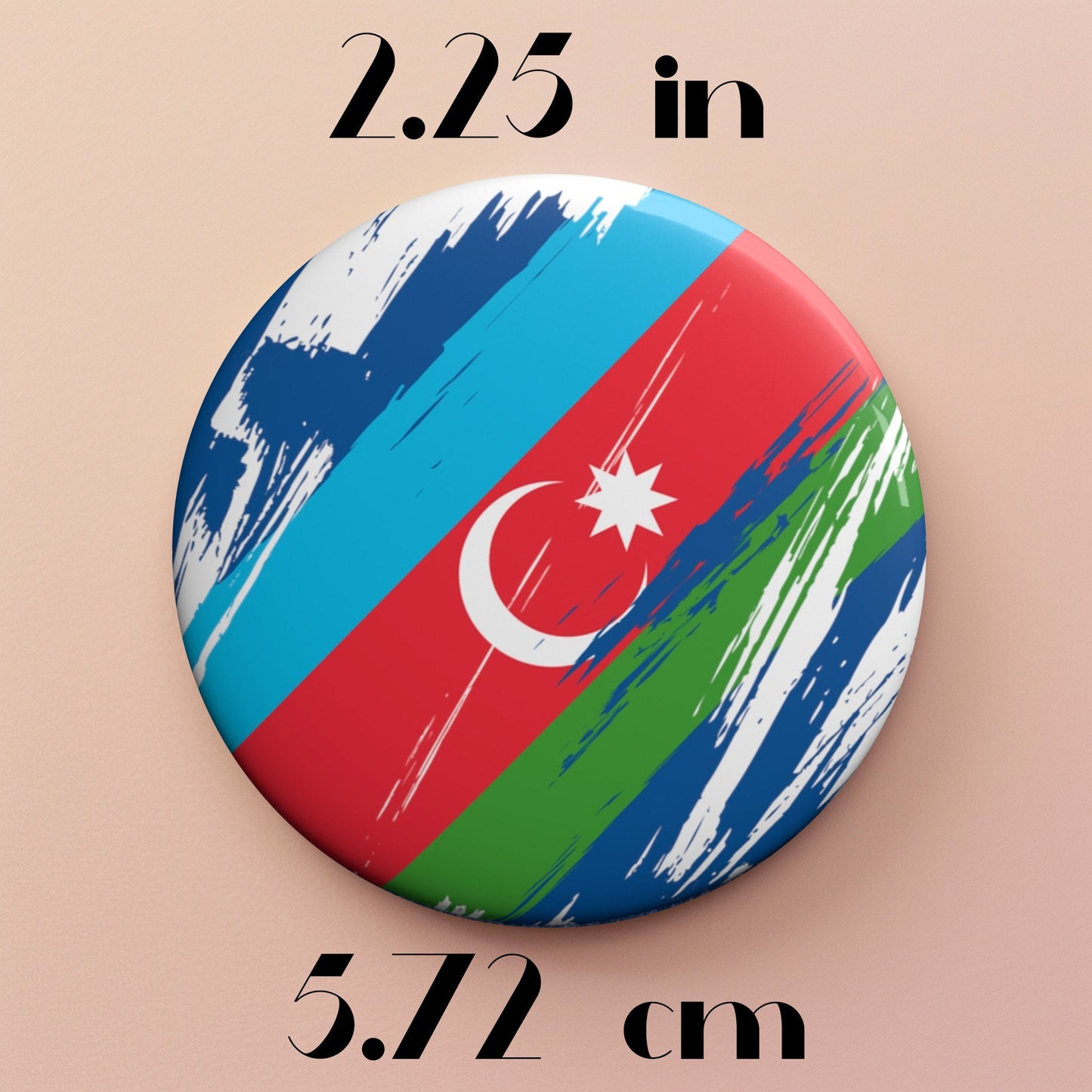 Azerbaijan Flag Pin Button - Custom Pinback, Patriotic Campaign Buttons, Personalized Birthday Pins, Collectible Badge, Metal Pin