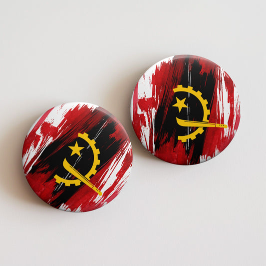 Angola Flag Pin Button - Custom Pinback, Patriotic Campaign Buttons, Personalized Birthday Pins, Collectible Badge, Metal Pin