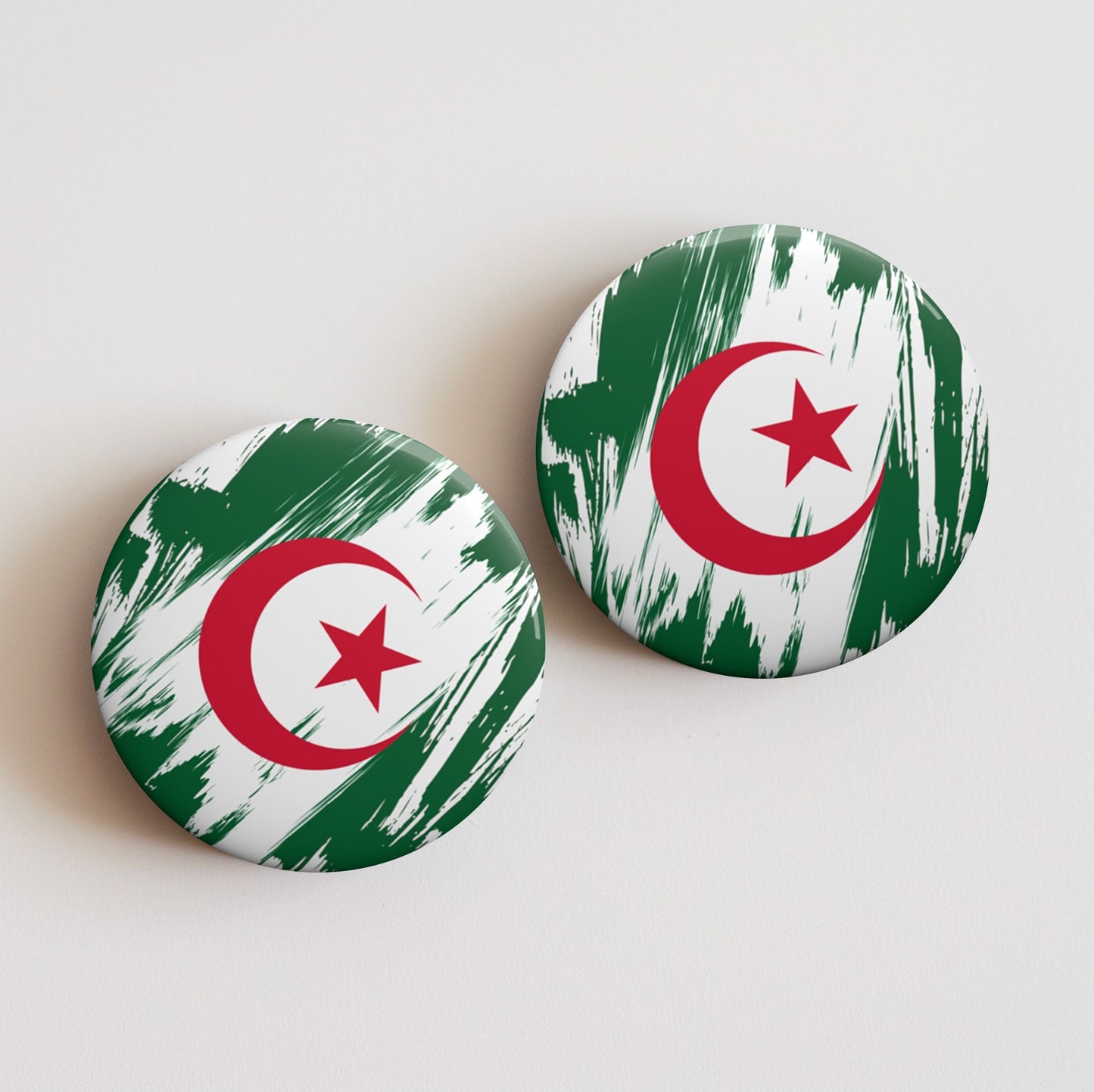 Algeria Flag Pin Button - Custom Pinback, Patriotic Campaign Buttons, Personalized Birthday Pins, Collectible Badge, Metal Pin