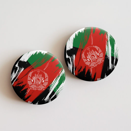 Afghanistan Flag Pin Button - Custom Pinback, Patriotic Campaign Buttons, Personalized Birthday Pins, Collectible Badge, Metal Pin