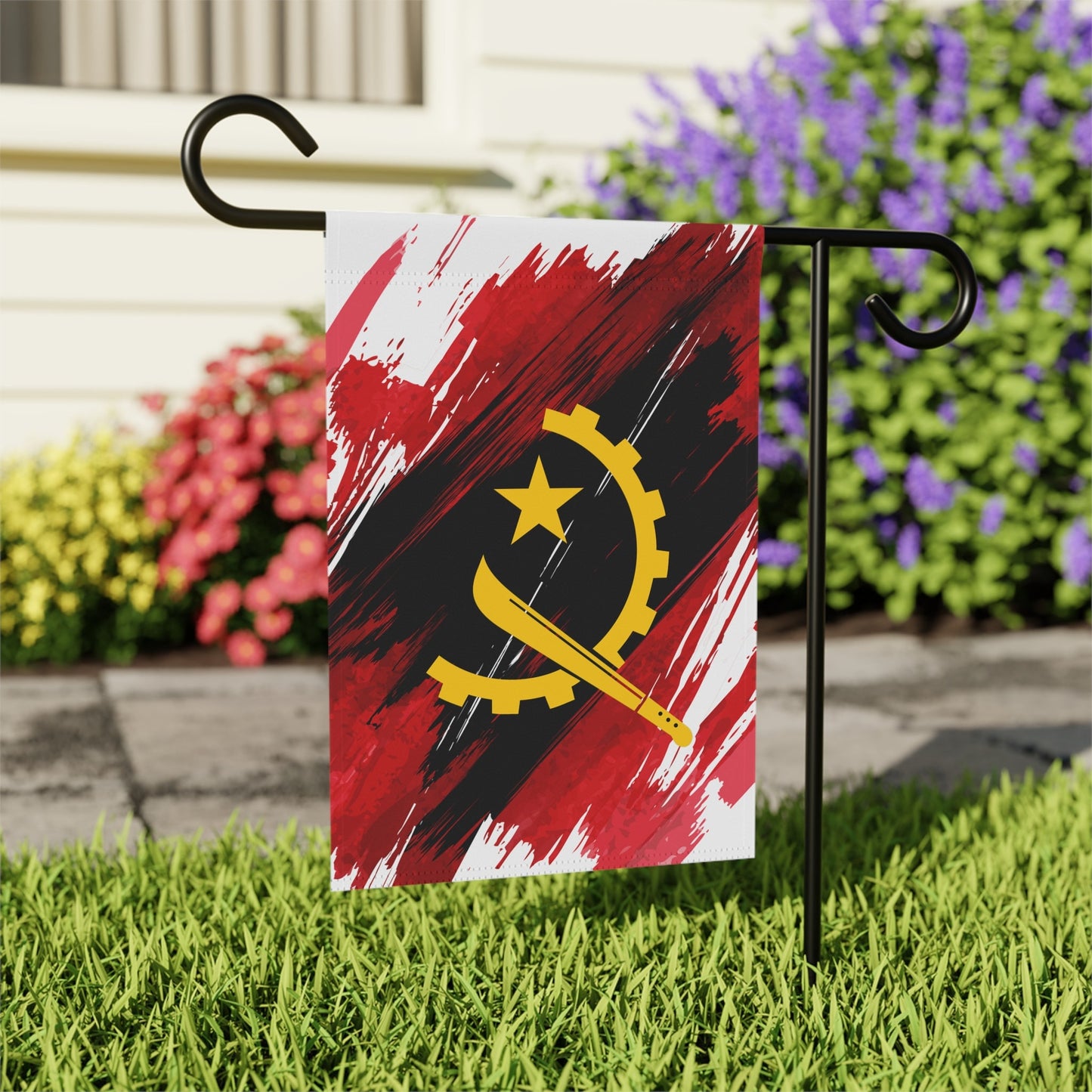 Angola Garden Flag - Garden & House Banner | Size - 12" x 18" | Double Sided Custom Country Design Print