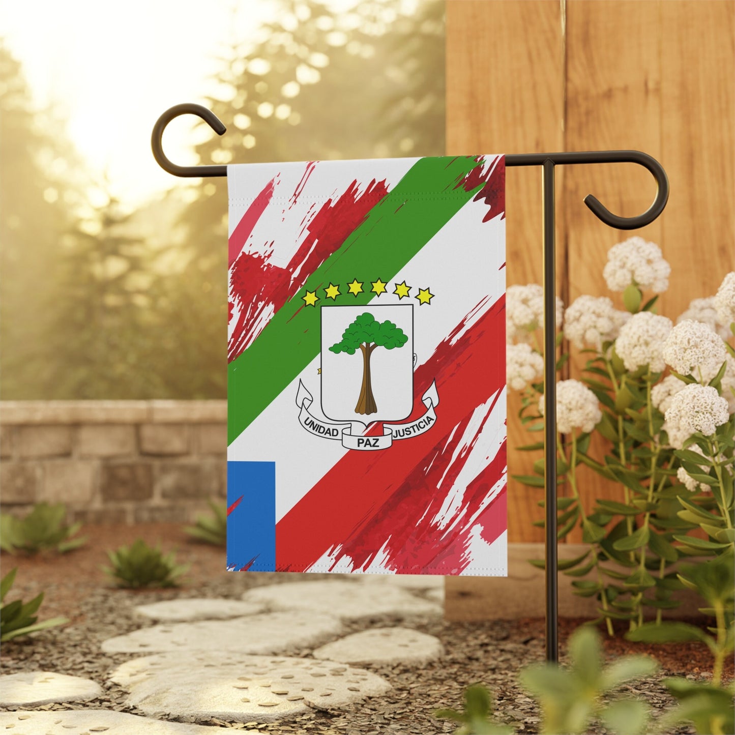 Equatorial Guinea Garden Flag - Garden & House Banner | Size - 12" x 18" | Double Sided Custom Country Design Print