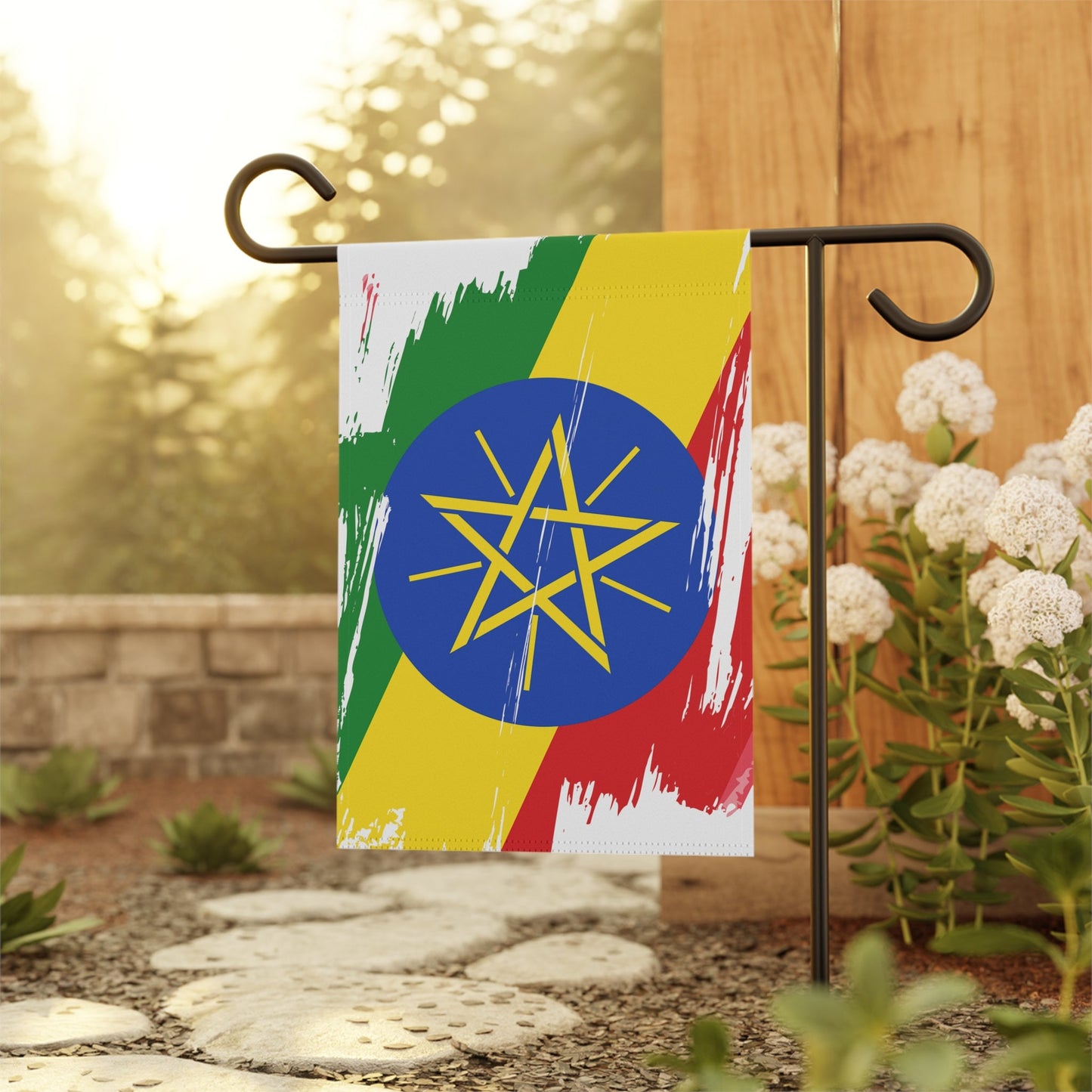 Ethiopia Garden Flag - Garden & House Banner | Size - 12" x 18" | Double Sided Custom Country Design Print