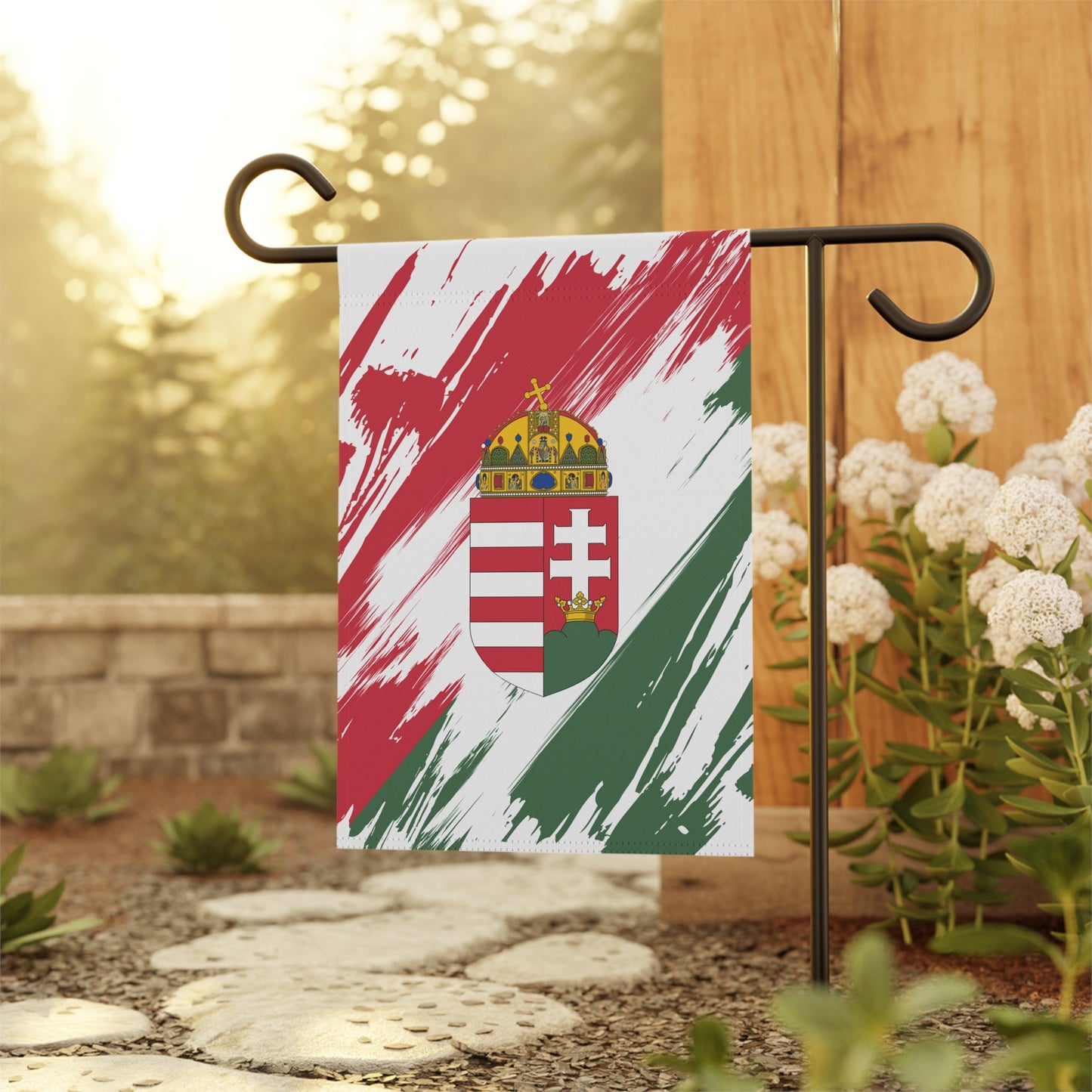 Hungary Garden Flag - Garden & House Banner | Size - 12" x 18" | Double Sided Custom Country Design Print