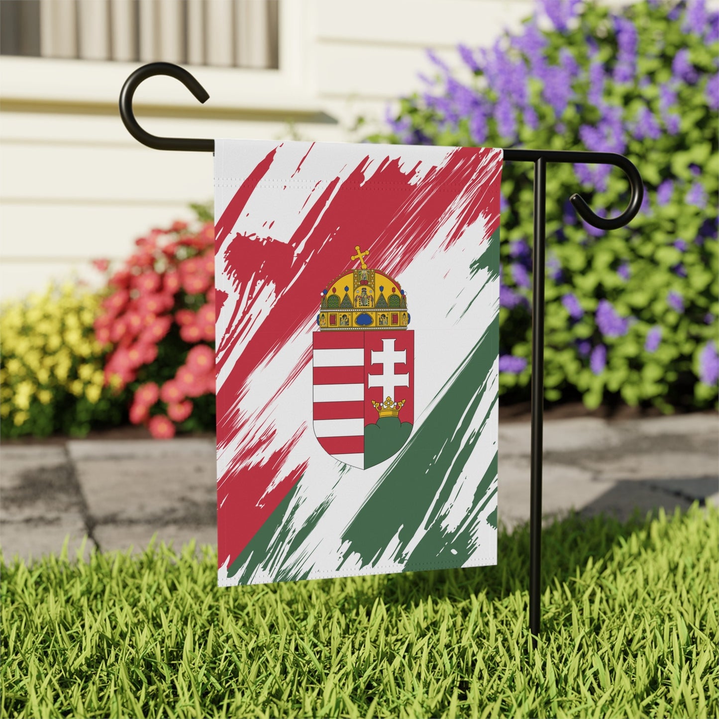 Hungary Garden Flag - Garden & House Banner | Size - 12" x 18" | Double Sided Custom Country Design Print