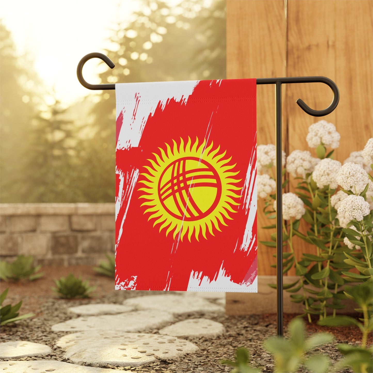 Kyrgyzstan Garden Flag - Garden & House Banner | Size - 12" x 18" | Double Sided Custom Country Design Print
