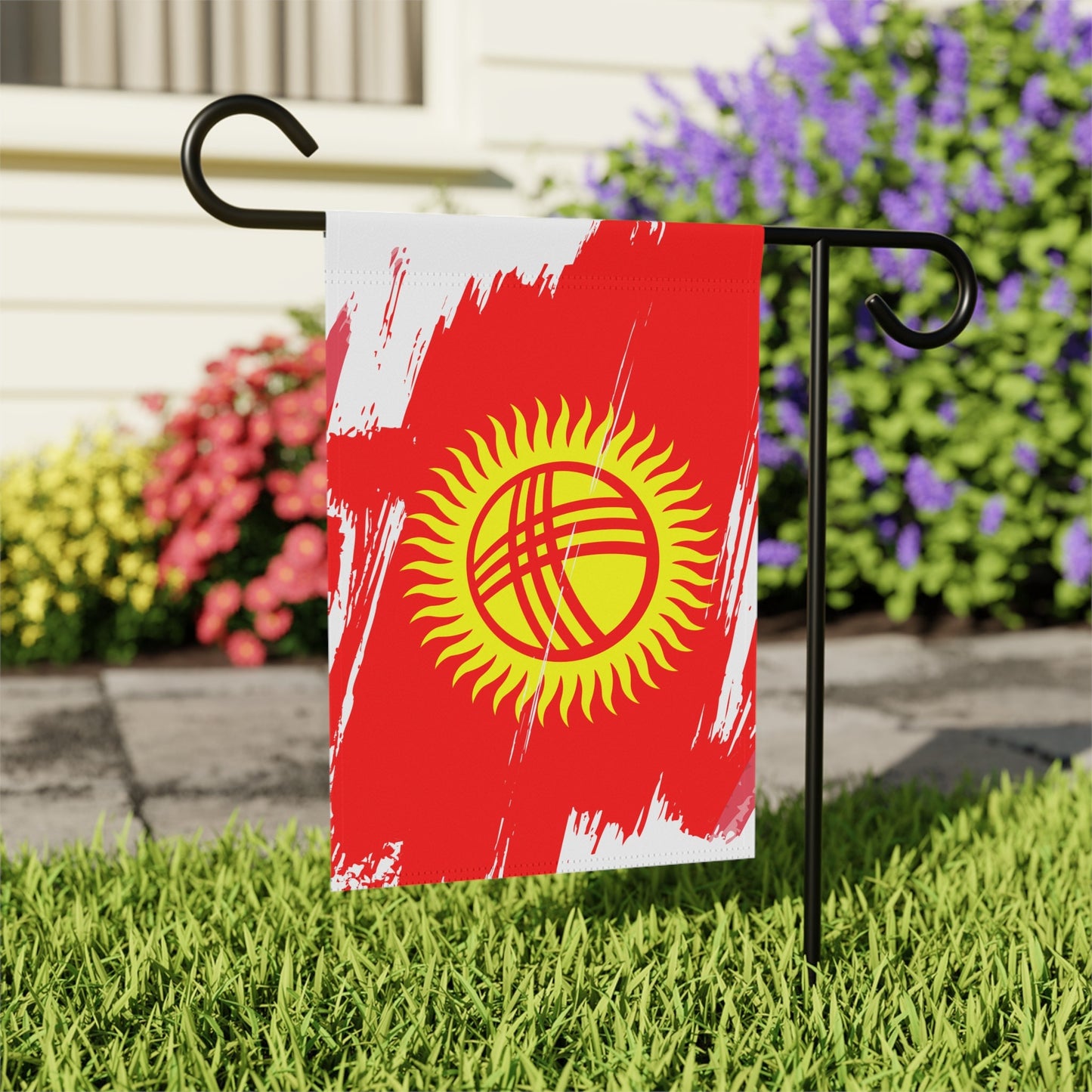 Kyrgyzstan Garden Flag - Garden & House Banner | Size - 12" x 18" | Double Sided Custom Country Design Print