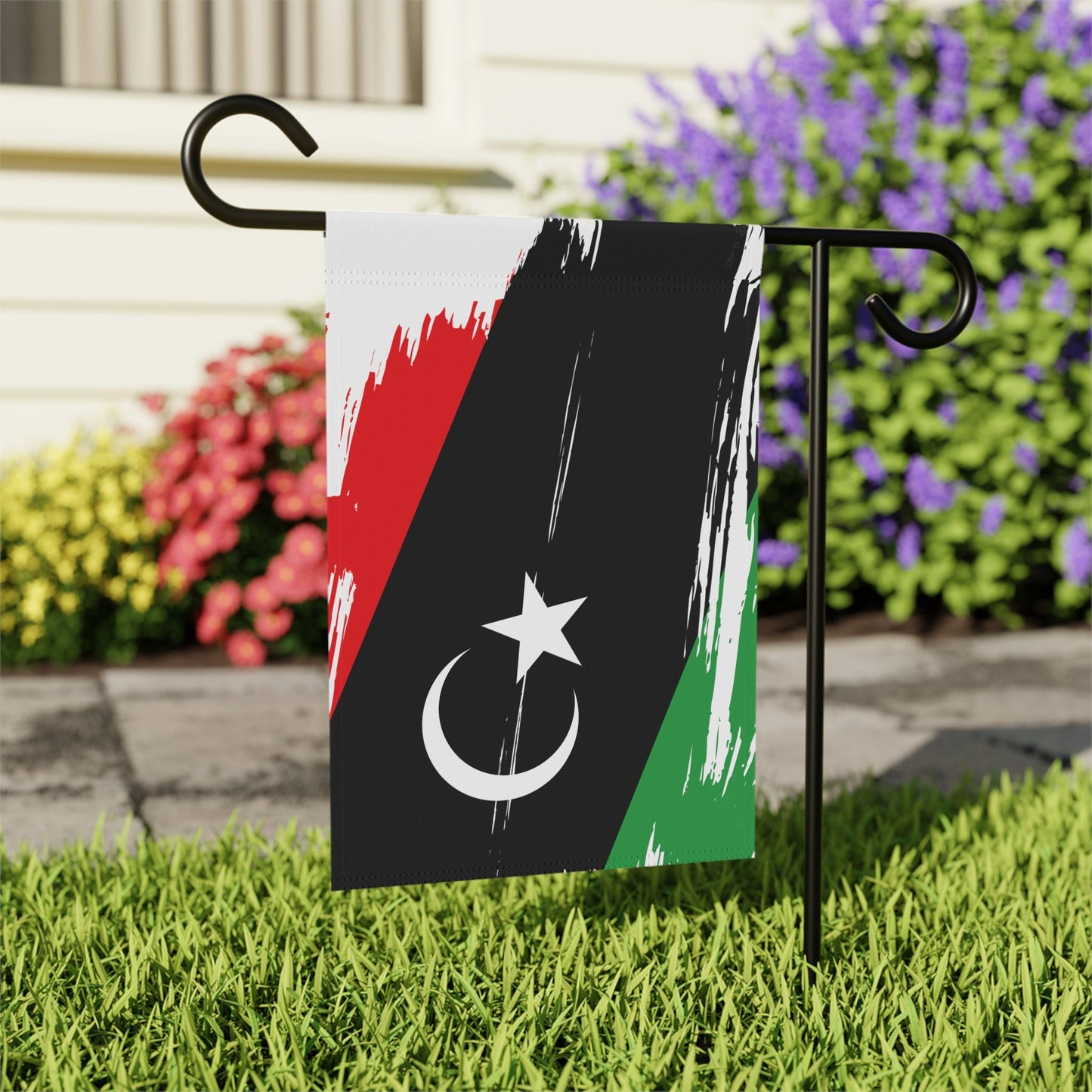 Libya Garden Flag - Garden & House Banner | Size - 12" x 18" | Double Sided Custom Country Design Print