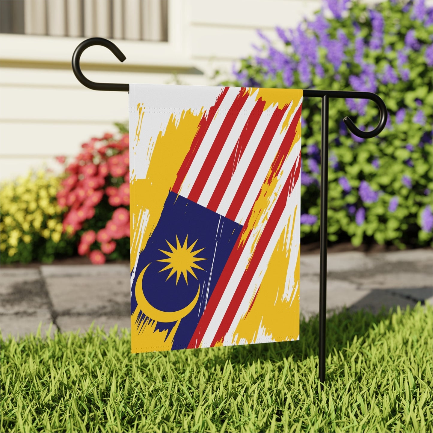 Malaysia Garden Flag - Garden & House Banner | Size - 12" x 18" | Double Sided Custom Country Design Print
