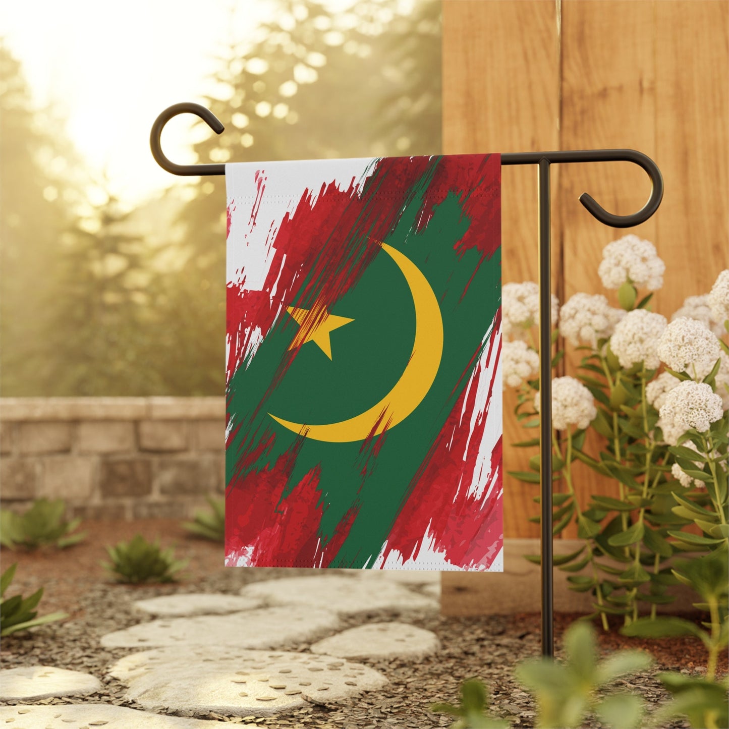 Mauritania Garden Flag - Garden & House Banner | Size - 12" x 18" | Double Sided Custom Country Design Print