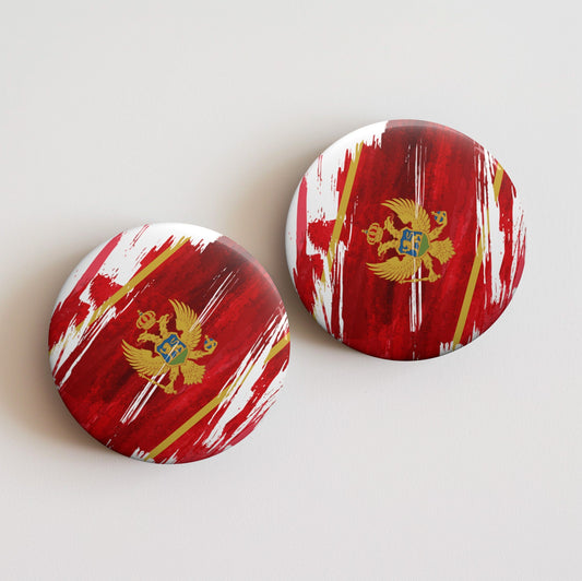 Montenegro Flag Pin Button - Custom Pinback, Patriotic Campaign Buttons, Personalized Birthday Pins, Collectible Badge, Metal Pin