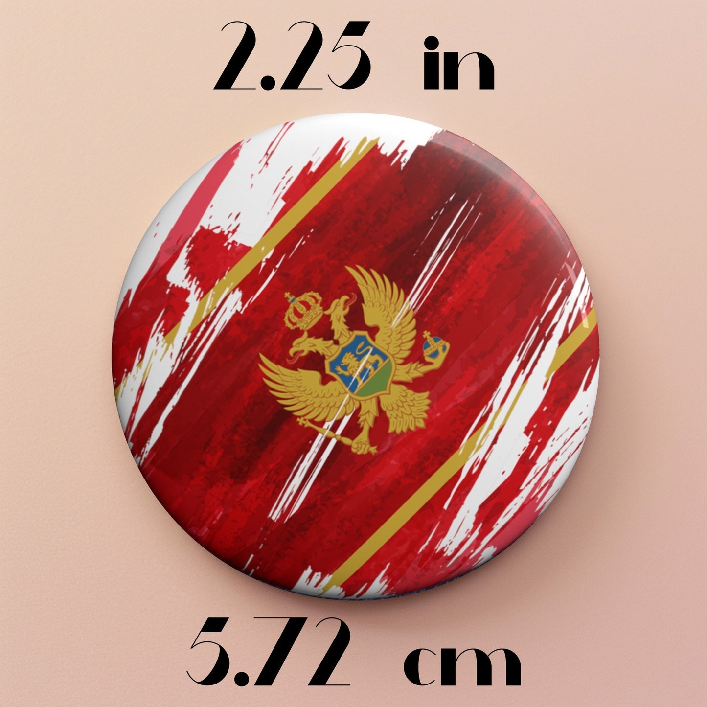 Montenegro Flag Pin Button - Custom Pinback, Patriotic Campaign Buttons, Personalized Birthday Pins, Collectible Badge, Metal Pin