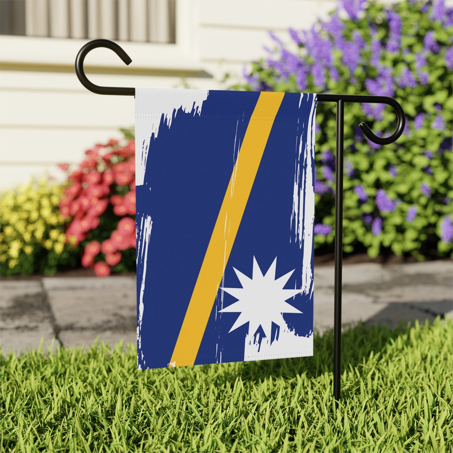 Nauru Garden Flag - Garden & House Banner | Size - 12" x 18" | Double Sided Custom Country Design Print