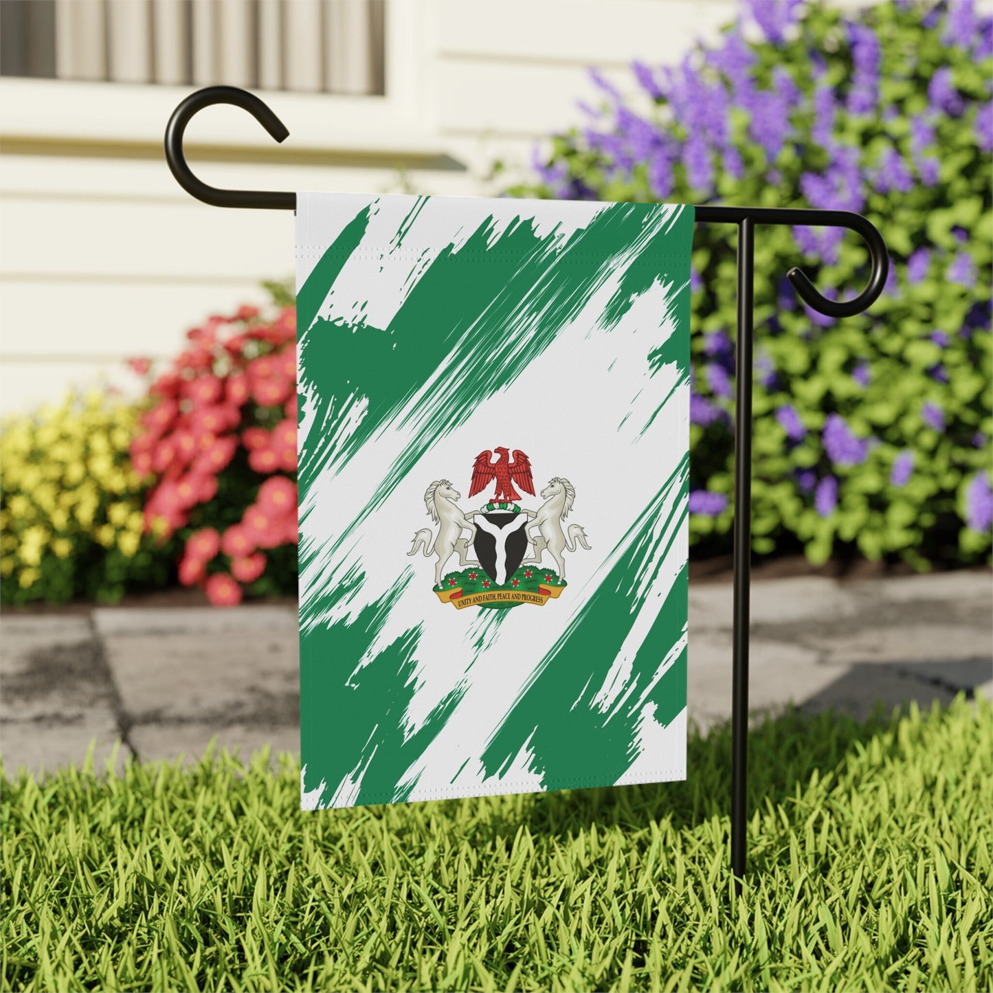 Nigeria Garden Flag - Garden & House Banner | Size - 12" x 18" | Double Sided Custom Country Design Print