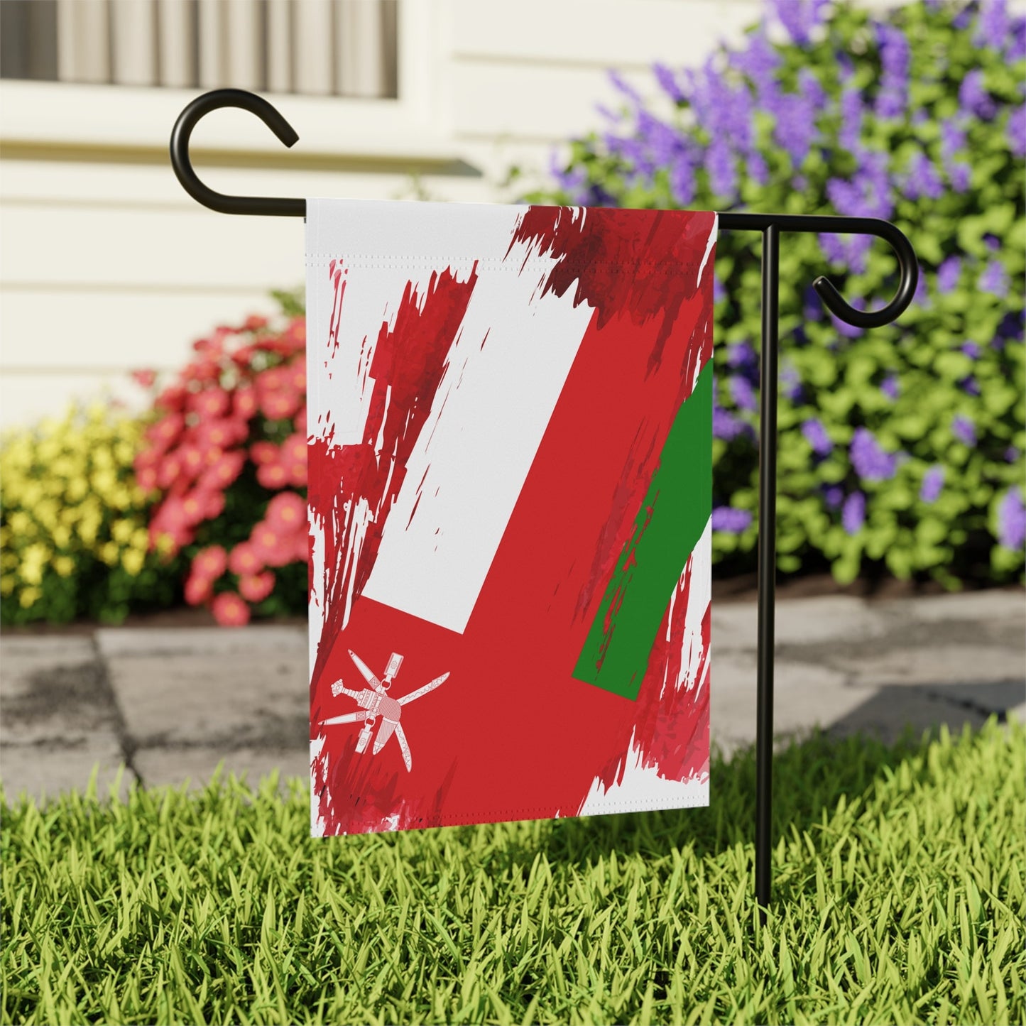 Oman Garden Flag - Garden & House Banner | Size - 12" x 18" | Double Sided Custom Country Design Print