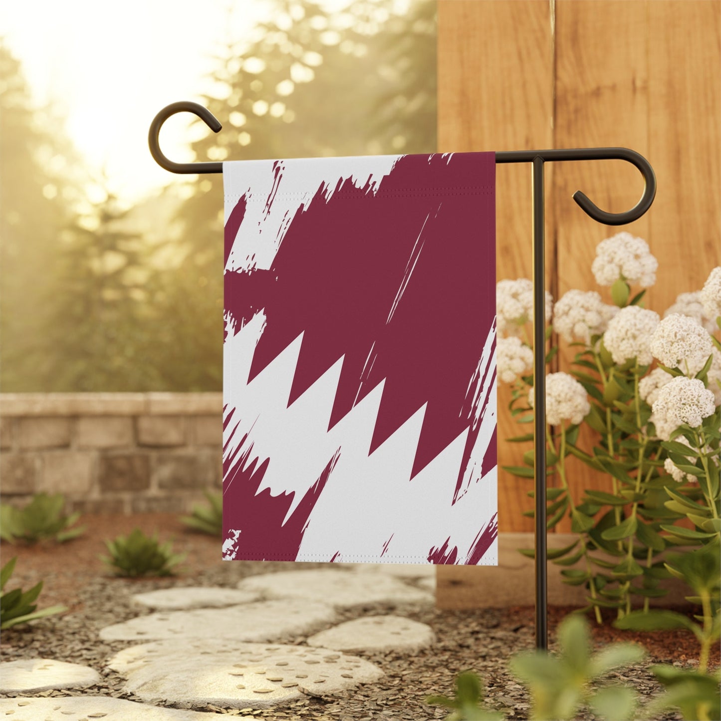 Qatar Garden Flag - Garden & House Banner | Size - 12" x 18" | Double Sided Custom Country Design Print