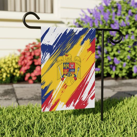 Romania Garden Flag - Garden & House Banner | Size - 12" x 18" | Double Sided Custom Country Design Print