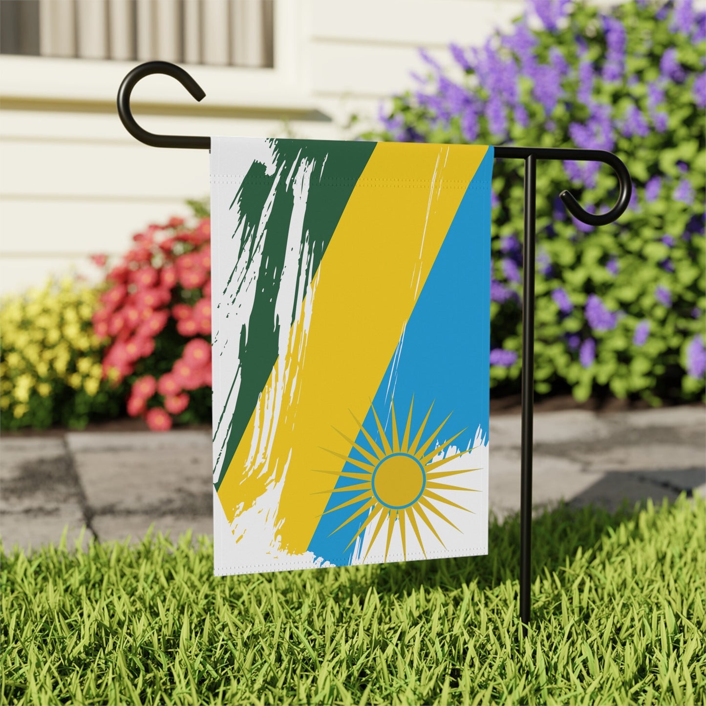 Rwanda Garden Flag - Garden & House Banner | Size - 12" x 18" | Double Sided Custom Country Design Print