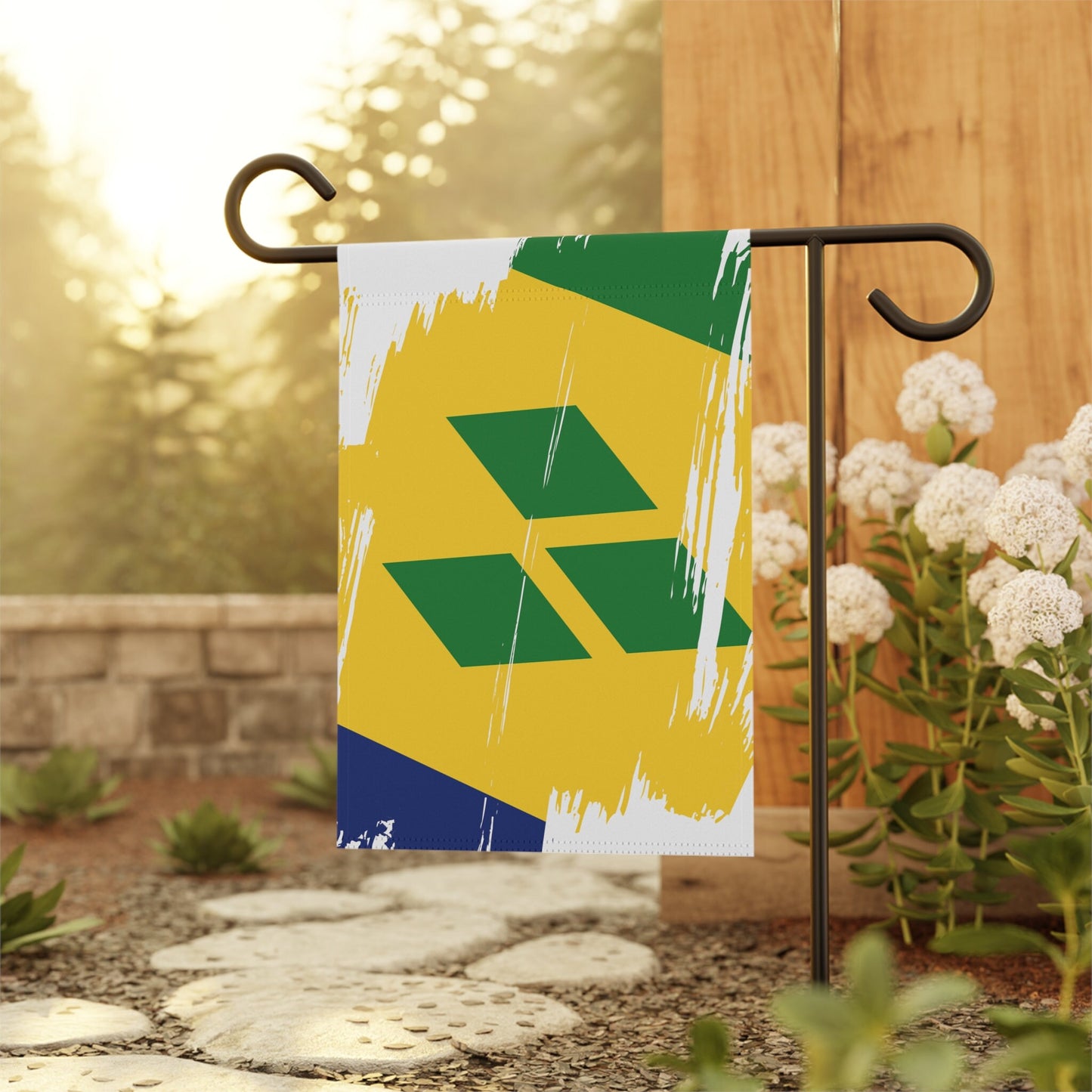Saint Vincent and the Grenadines Garden Flag - Garden & House Banner | Size - 12" x 18" | Double Sided Custom Country Design Print