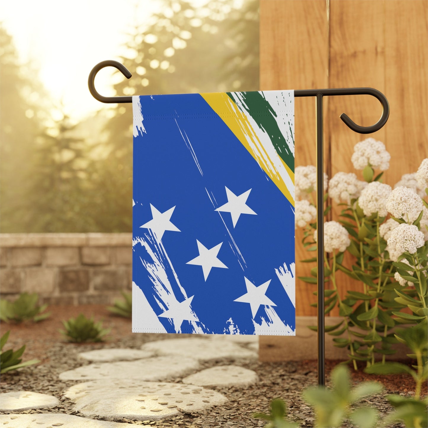 Solomon Islands Garden Flag - Garden & House Banner | Size - 12" x 18" | Double Sided Custom Country Design Print