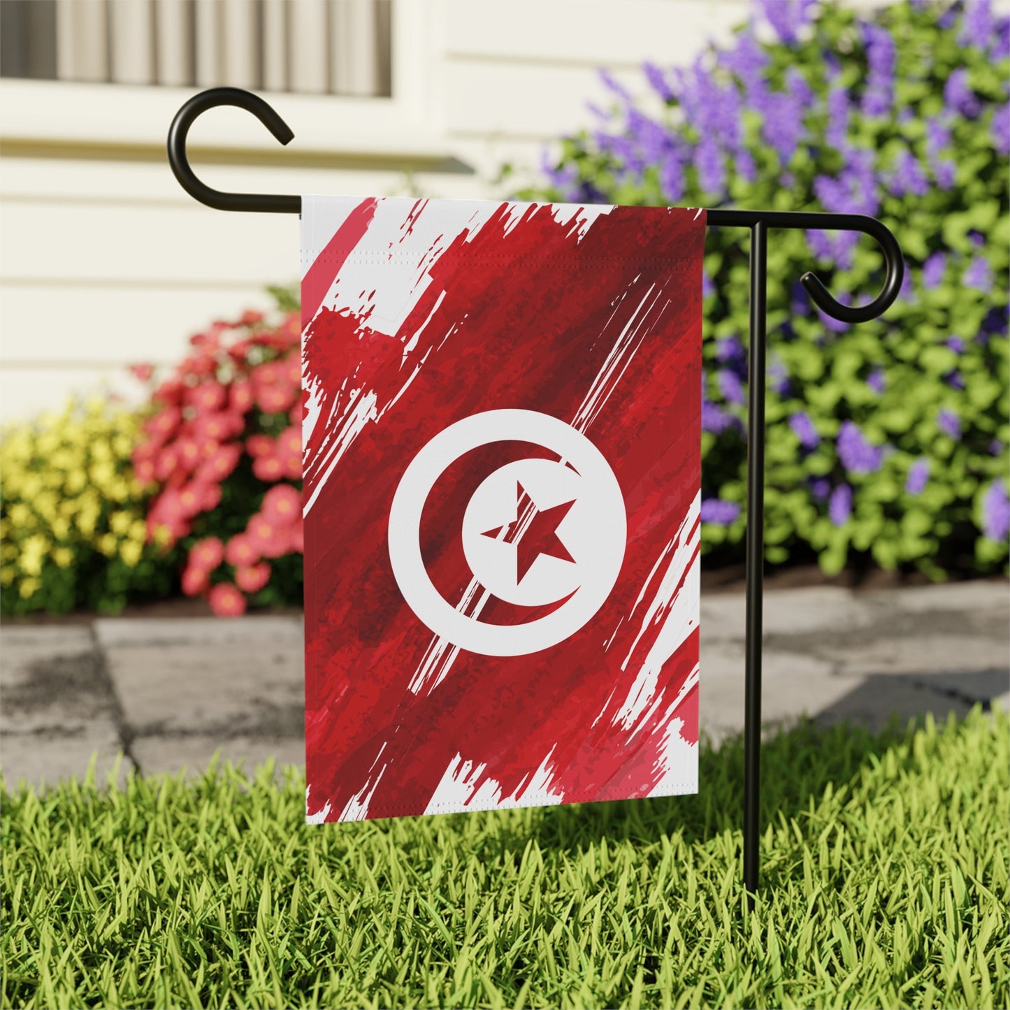 Tunisia Garden Flag - Garden & House Banner | Size - 12" x 18" | Double Sided Custom Country Design Print