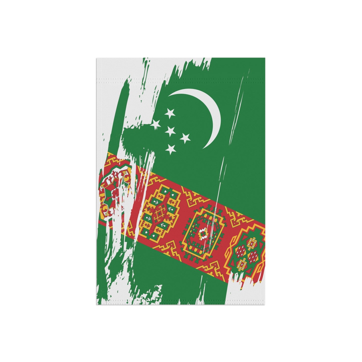 Turkmenistan Garden Flag - Garden & House Banner | Size - 12" x 18" | Double Sided Custom Country Design Print