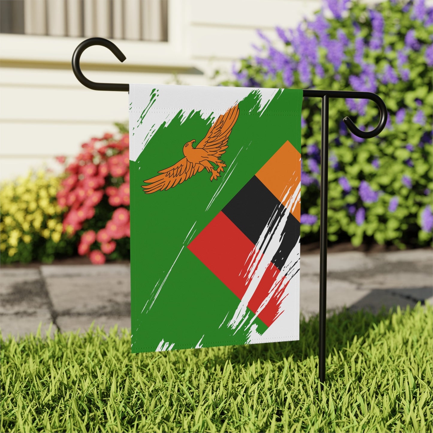 Zambia Garden Flag - Garden & House Banner | Size - 12" x 18" | Double Sided Custom Country Design Print