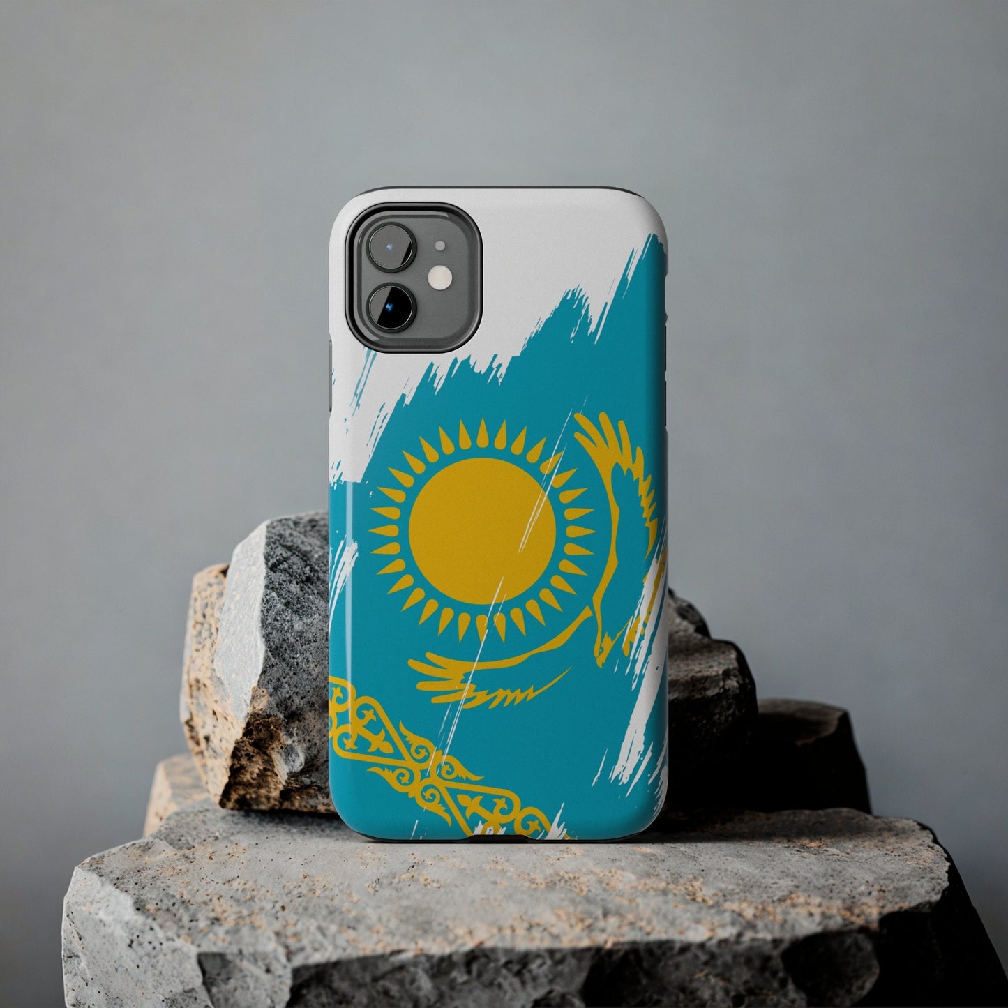 Kazakhstan Flag iPhone Case iPhone 15 14 13 12 Mini 11 XR Xs X 8 7 SE iPhone Pro Max , Iphone cover, Iphone Tough Case