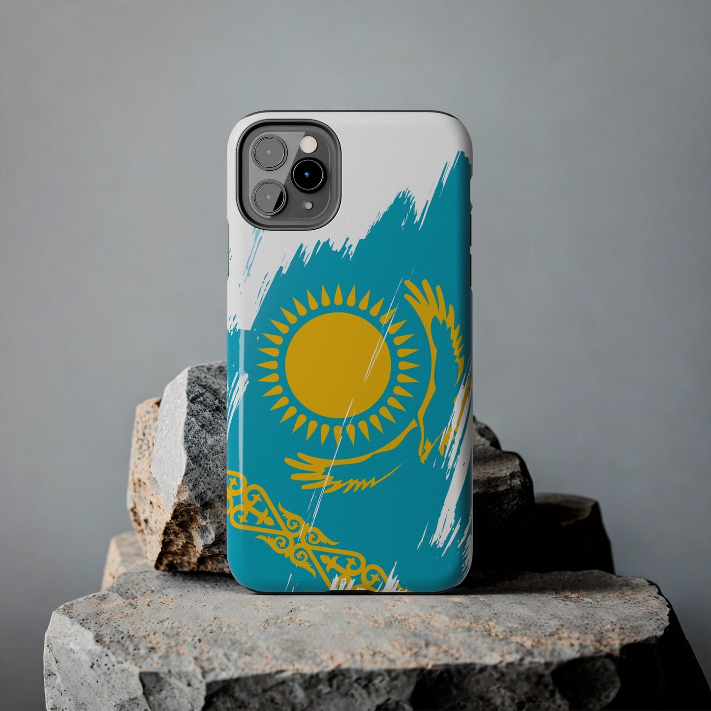 Kazakhstan Flag iPhone Case iPhone 15 14 13 12 Mini 11 XR Xs X 8 7 SE iPhone Pro Max , Iphone cover, Iphone Tough Case