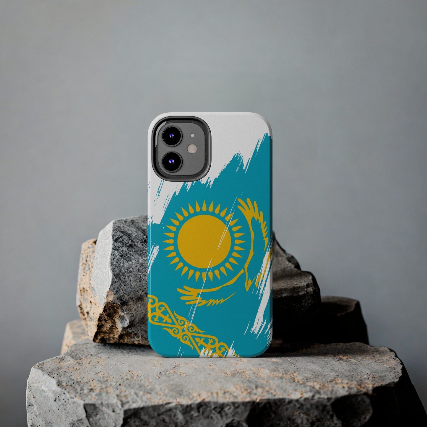 Kazakhstan Flag iPhone Case iPhone 15 14 13 12 Mini 11 XR Xs X 8 7 SE iPhone Pro Max , Iphone cover, Iphone Tough Case