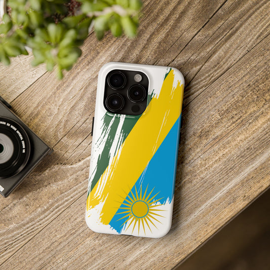 Rwanda Flag iPhone Case iPhone 15 14 13 12 Mini 11 XR Xs X 8 7 SE iPhone Pro Max , Iphone cover, Iphone Tough Case