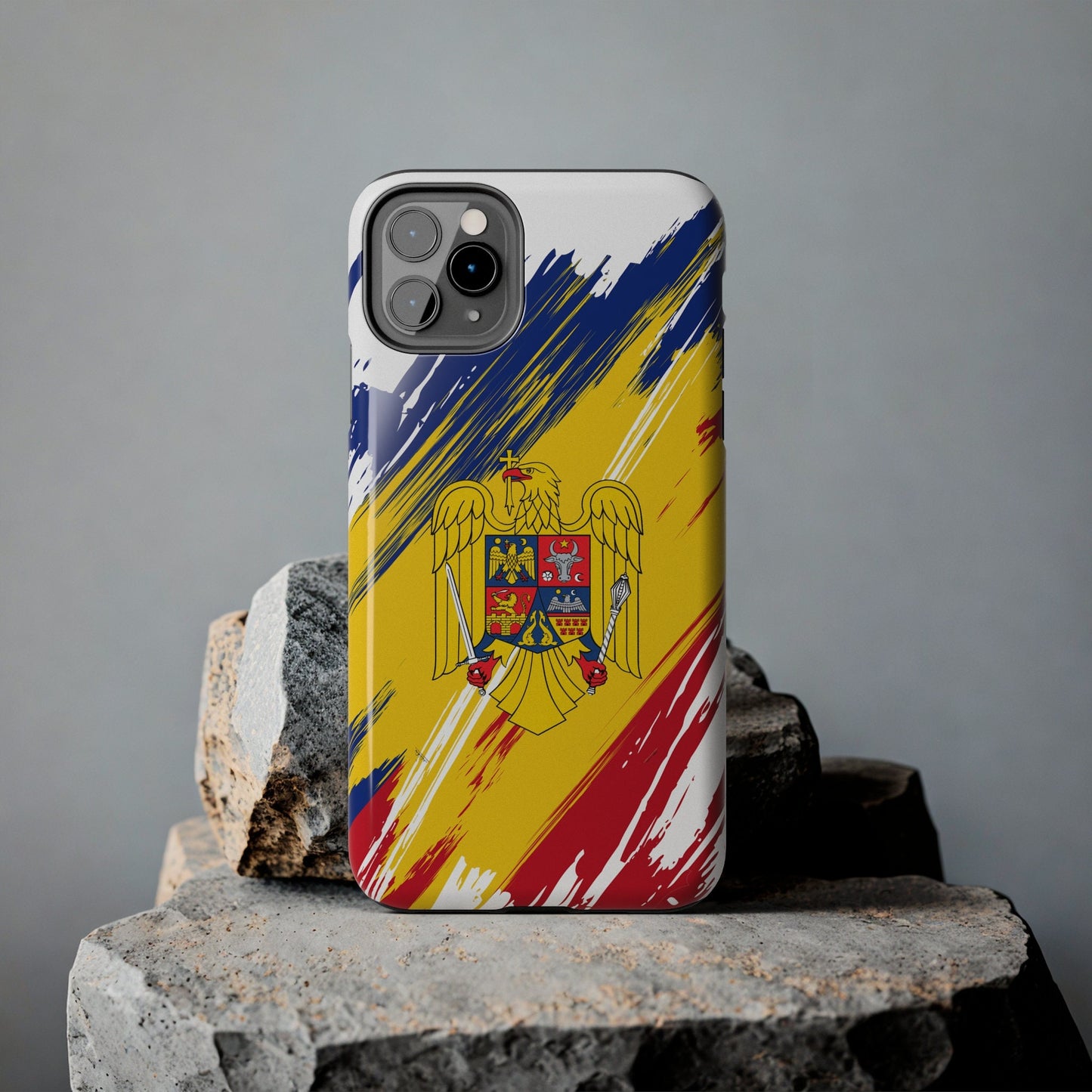 Romania Flag iPhone Case iPhone 15 14 13 12 Mini 11 XR Xs X 8 7 SE iPhone Pro Max , Iphone cover, Iphone Tough Case