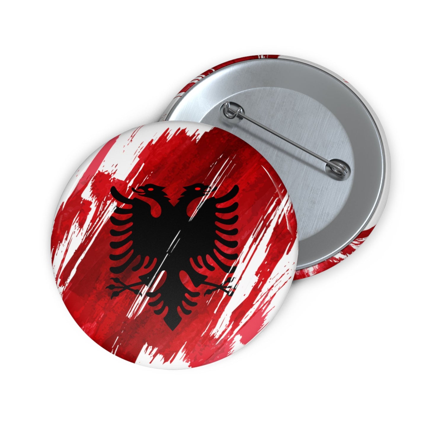 Albania Flag Pin Button - Custom Pinback, Patriotic Campaign Buttons, Personalized Birthday Pins, Collectible Badge, Metal Pin