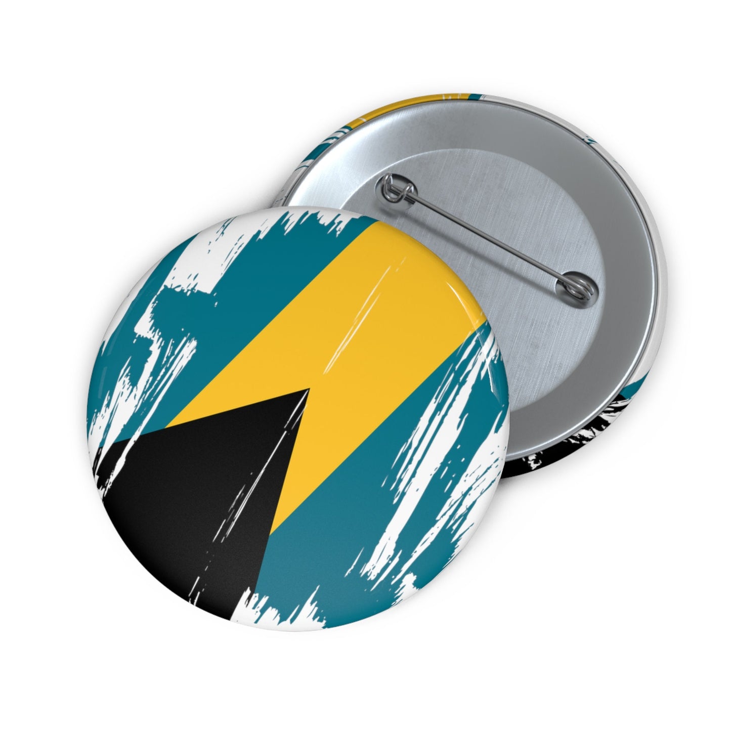 Bahamas Flag Pin Button - Custom Pinback, Patriotic Campaign Buttons, Personalized Birthday Pins, Collectible Badge, Metal Pin