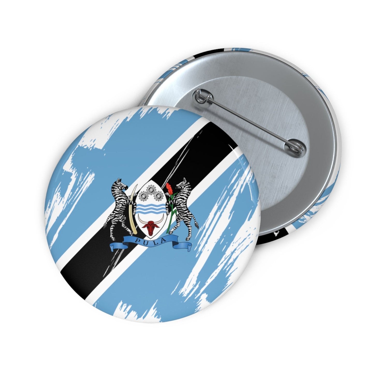 Botswana Flag Pin Button - Custom Pinback, Patriotic Campaign Buttons, Personalized Birthday Pins, Collectible Badge, Metal Pin