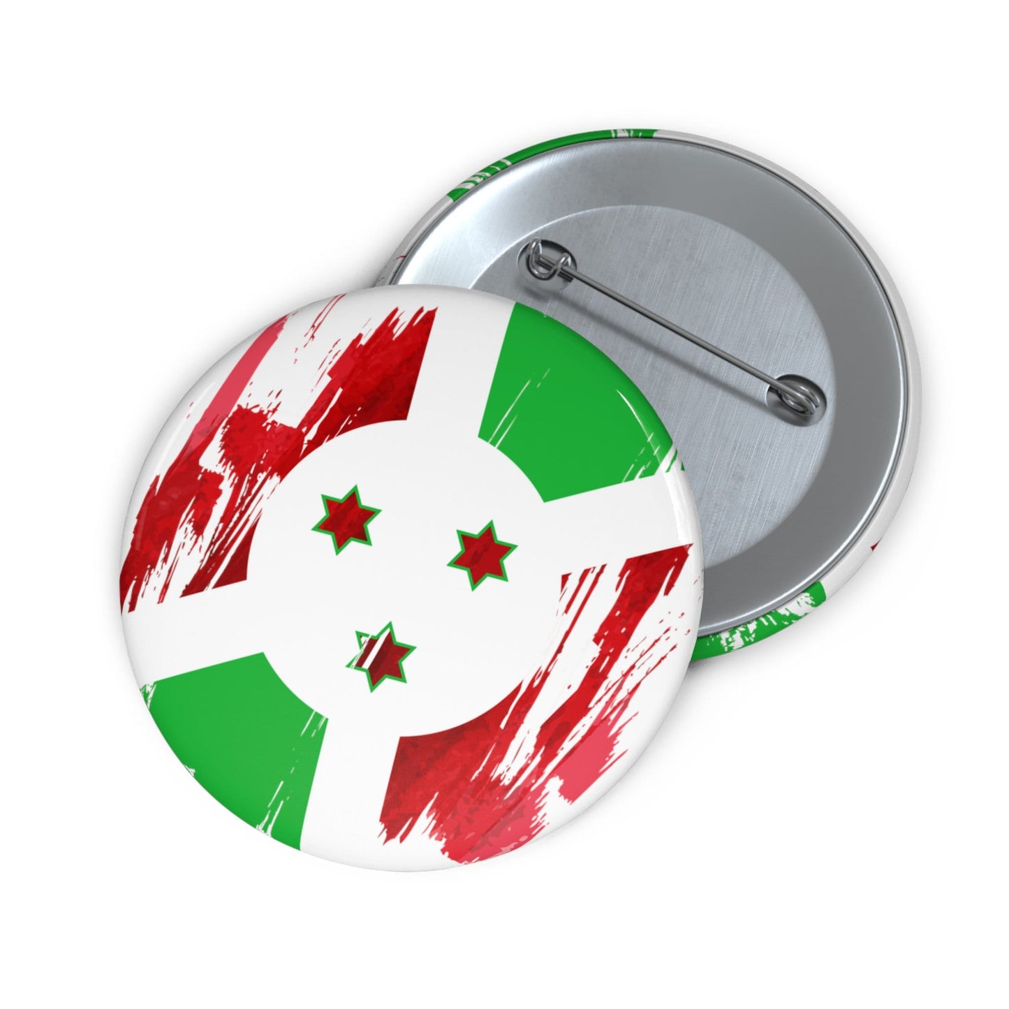 Burundi Flag Pin Button - Custom Pinback, Patriotic Campaign Buttons, Personalized Birthday Pins, Collectible Badge, Metal Pin