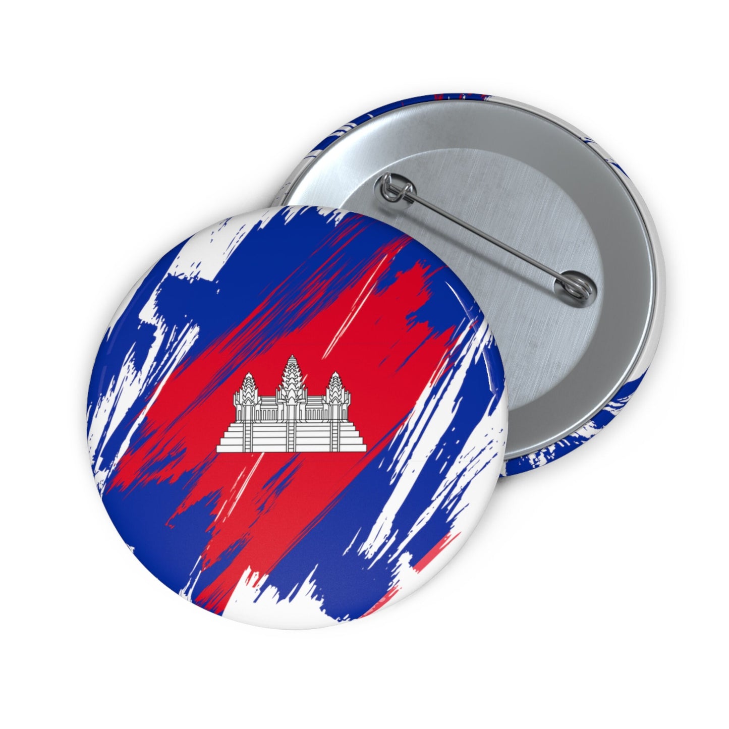 Cambodia Flag Pin Button - Custom Pinback, Patriotic Campaign Buttons, Personalized Birthday Pins, Collectible Badge, Metal Pin