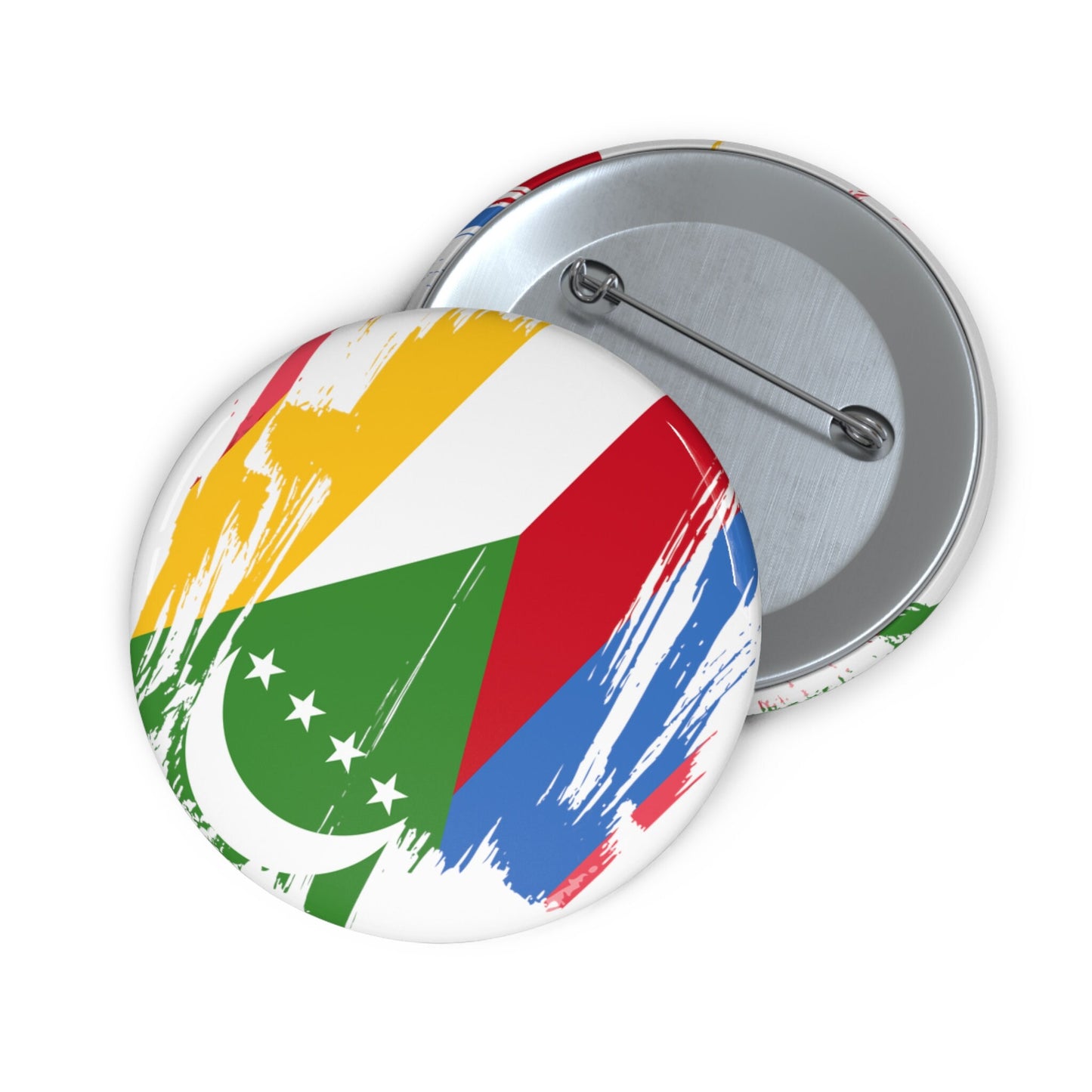 Comoros Flag Pin Button - Custom Pinback, Patriotic Campaign Buttons, Personalized Birthday Pins, Collectible Badge, Metal Pin