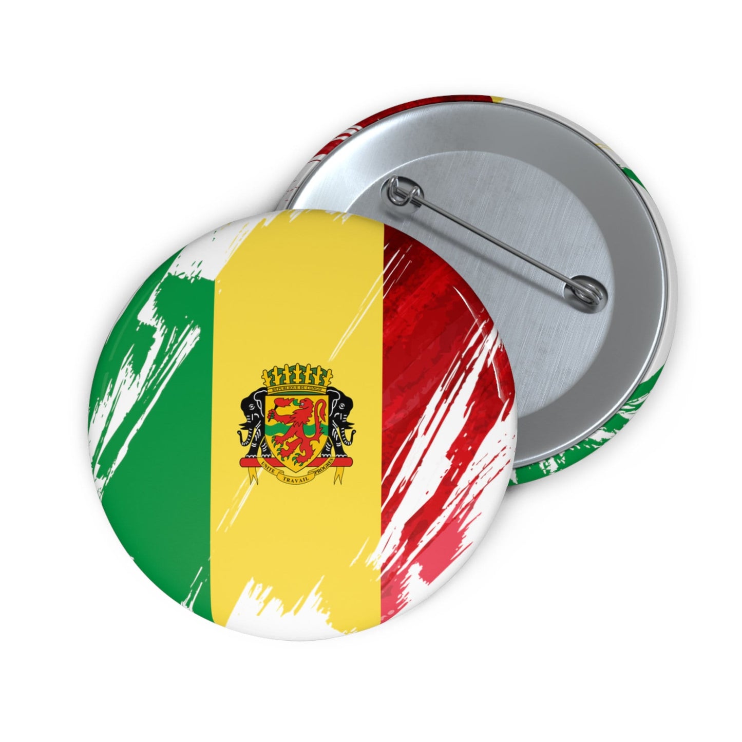 Congo Flag Pin Button - Custom Pinback, Patriotic Campaign Buttons, Personalized Birthday Pins, Collectible Badge, Metal Pin