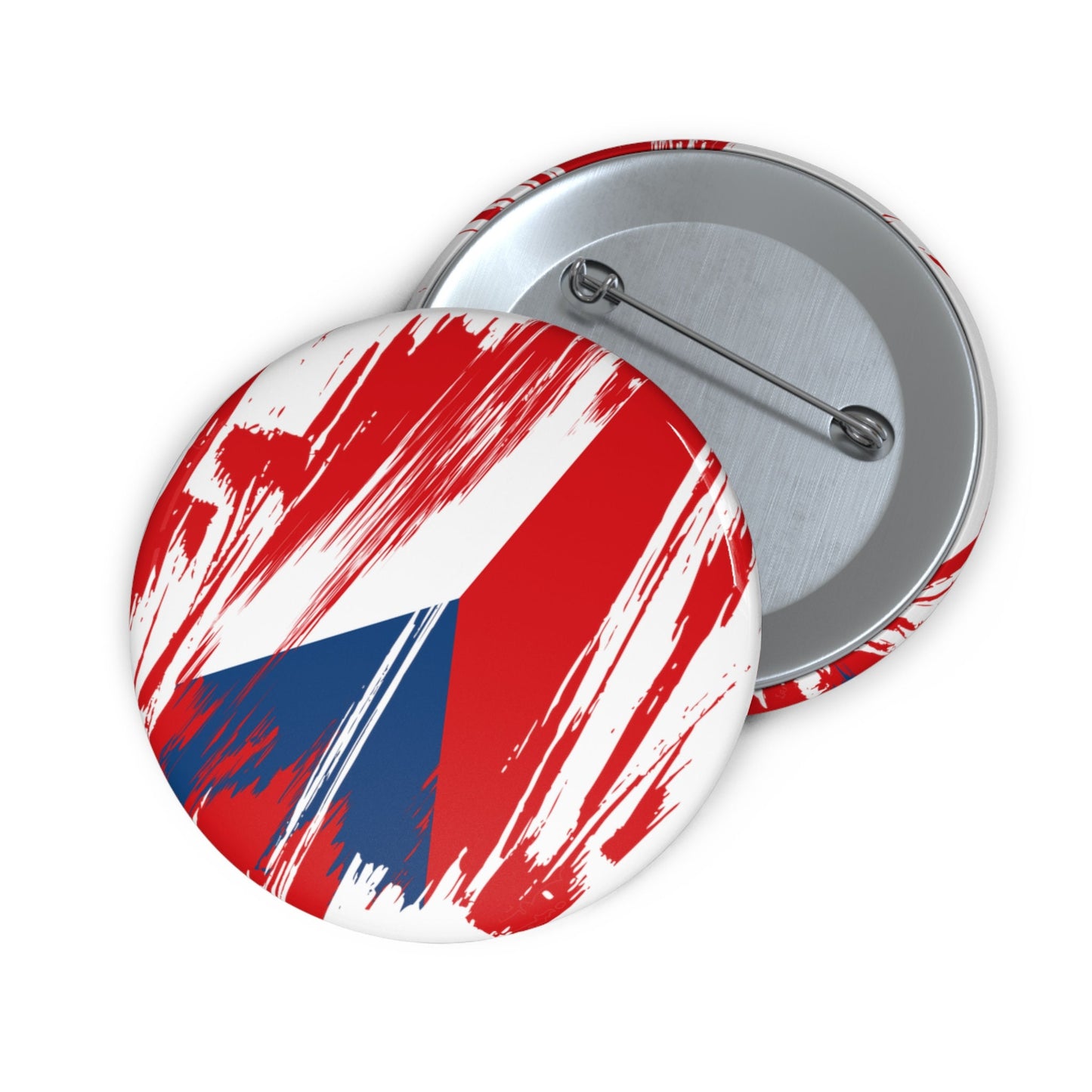 Czech Republic Flag Pin Button - Custom Pinback, Patriotic Campaign Buttons, Personalized Birthday Pins, Collectible Badge, Metal Pin